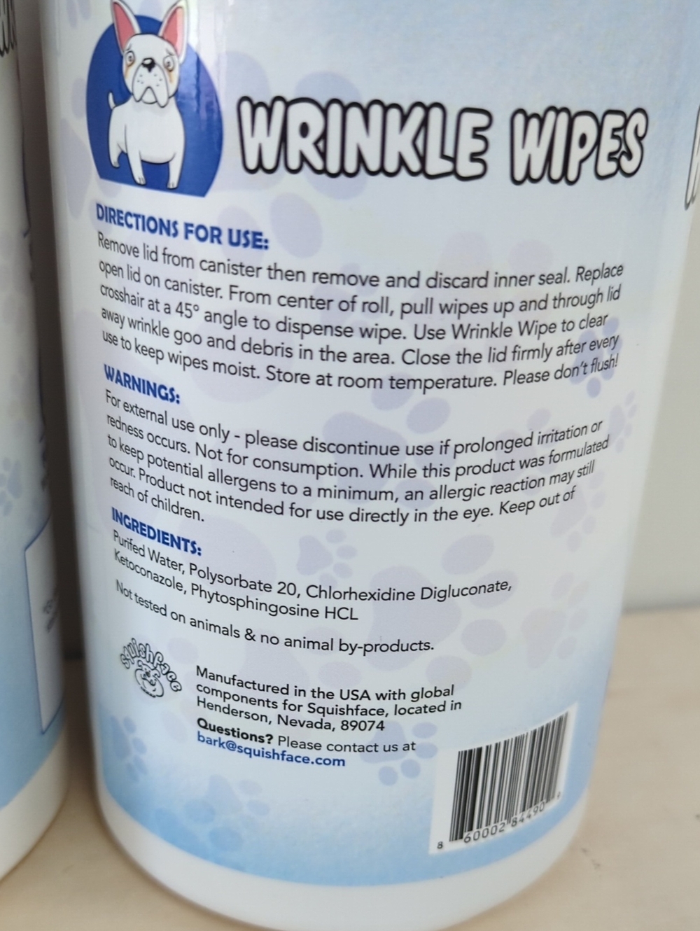 Squish Face Dog's Wrinkle Wipes 2 Pack - Picture 3 of 4